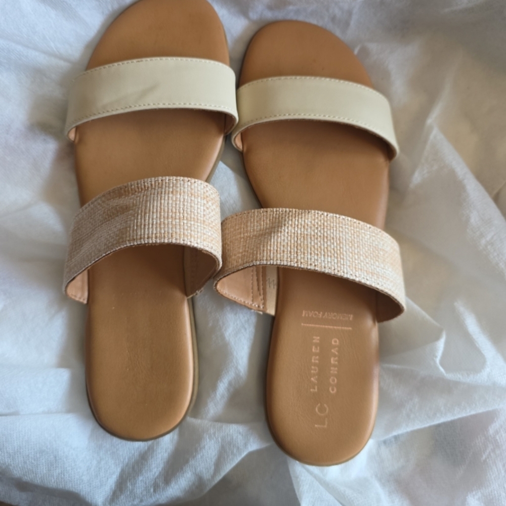 LC Lauren Conrad Beige and Light Brown Sandals